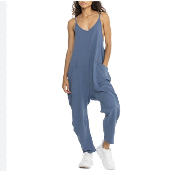 new Free People Hot Shot Onesie Jumpsuit 💙Misty Blue 257 3J2 - Picture 4 of 17